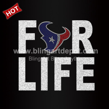 For Life Football Rhinestone Transfers For Life Football Rhinestone Transfers